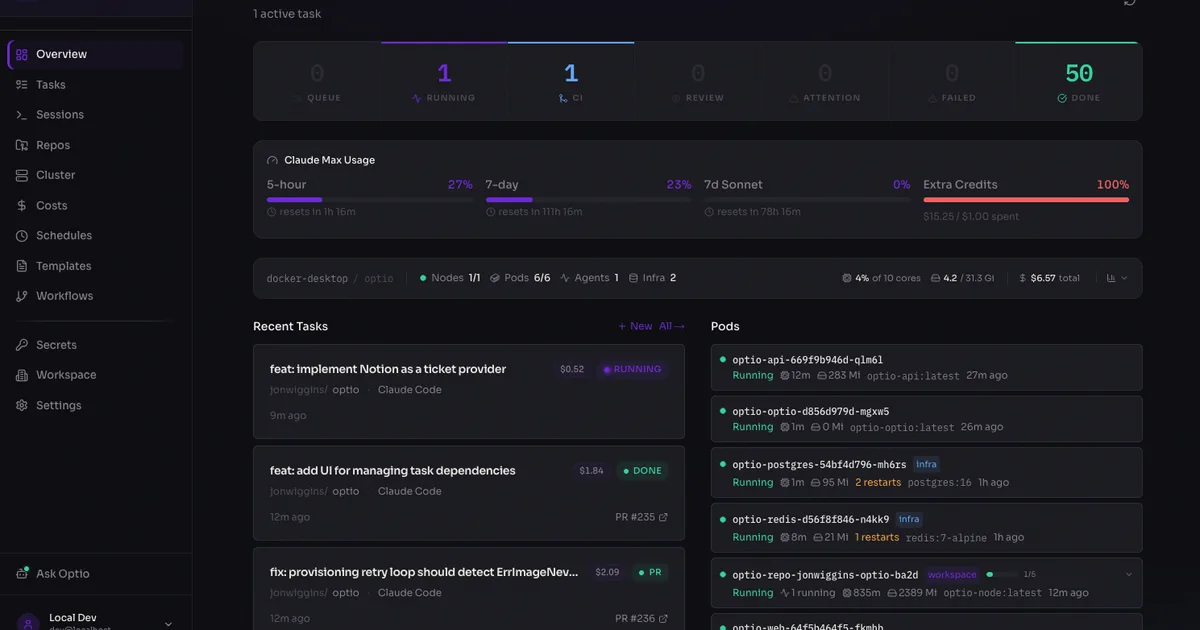 Optio screenshot