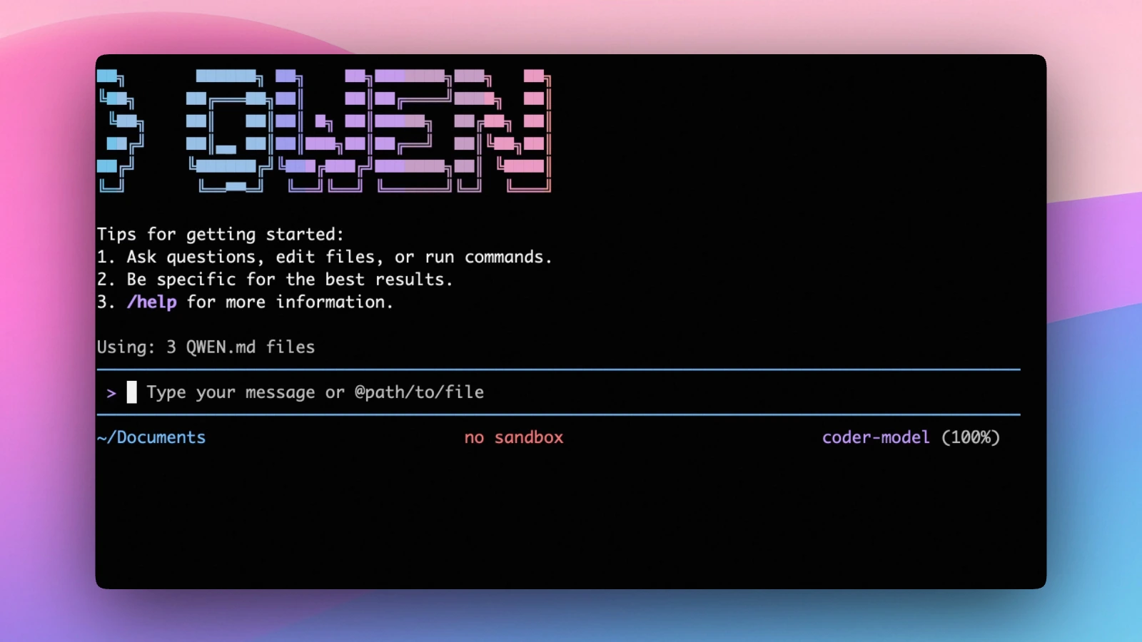 Qwen Code screenshot