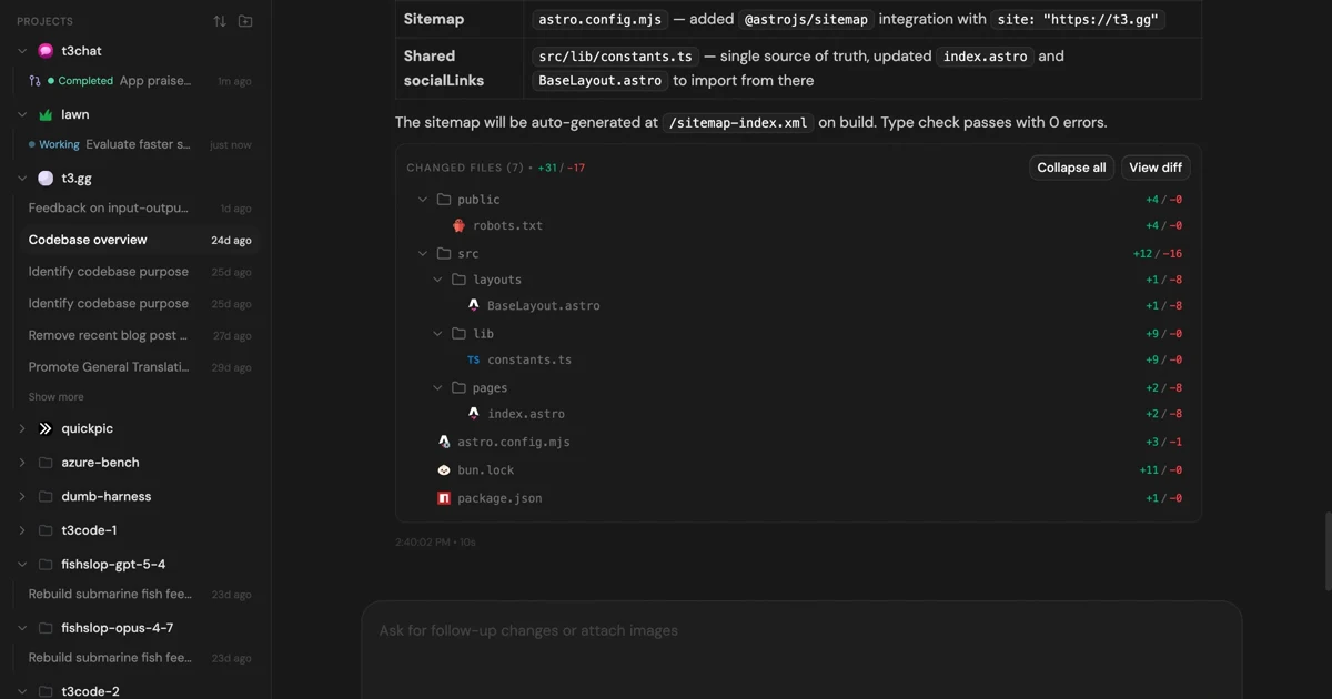 T3 Code screenshot